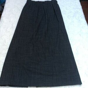 Bryn Walker Women's Elastic Waist Chambray A-Line Midi Skirt XS Gray Casual